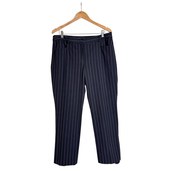 Express Women's Mid Rise Stretch Columnist Pinstripes Ankle Pants Size 14 Multi - Picture 1 of 8